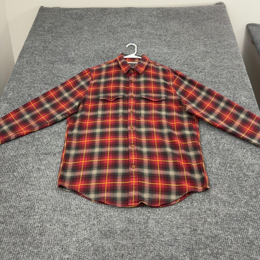 Abercrombie & Fitch Shirt Mens XXL Red Cotton Plaid Flannel Casual Rugged Style